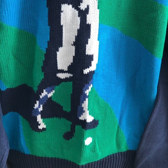 Vintage John Ashford Golf Big Image Golfing Knit Sweater - 80s 90s - Picture 8 of 12